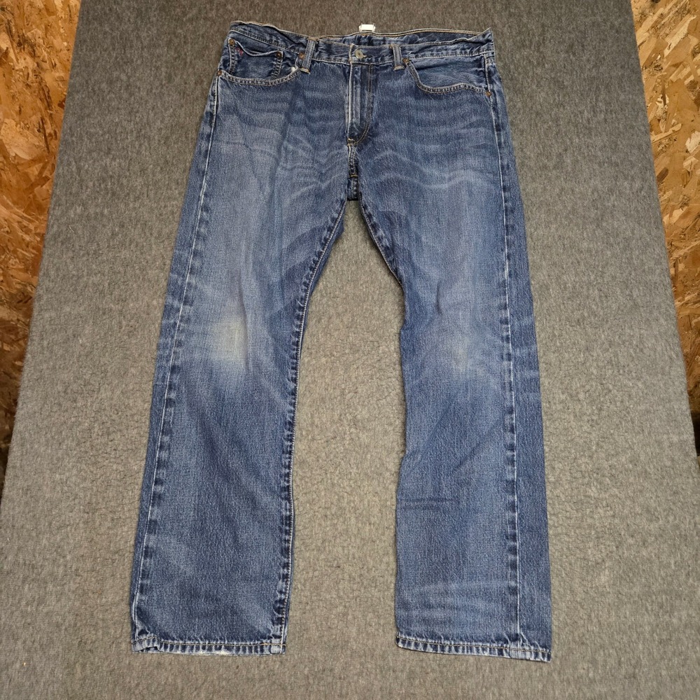 Polo Ralph Lauren Hampton Straight Jeans Mens 35x30 Blue Denim Selvedge Faded